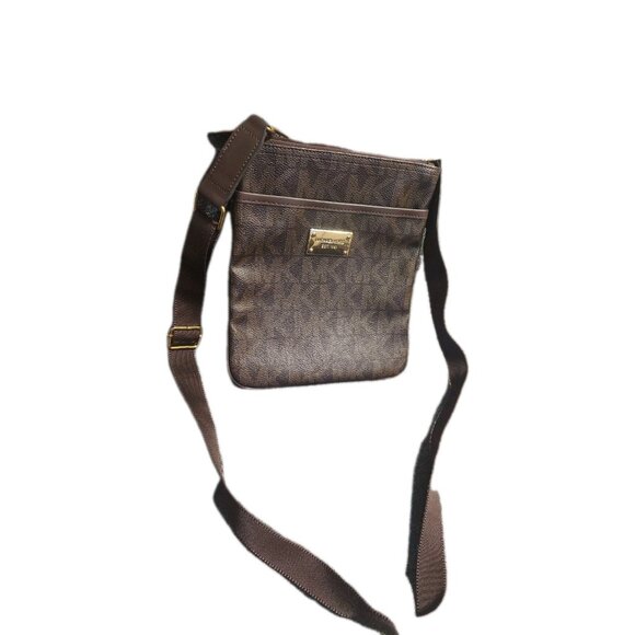 Michael Kors Briley Small Women's Messenger Crossbody Bag - Brown Canvas Strap - Picture 1 of 11